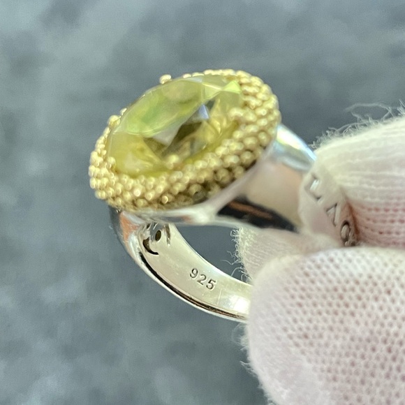 Lagos Caviar 925 & 18k Gold Lemon Citrine Cocktail Ring 6 - Picture 9 of 10
